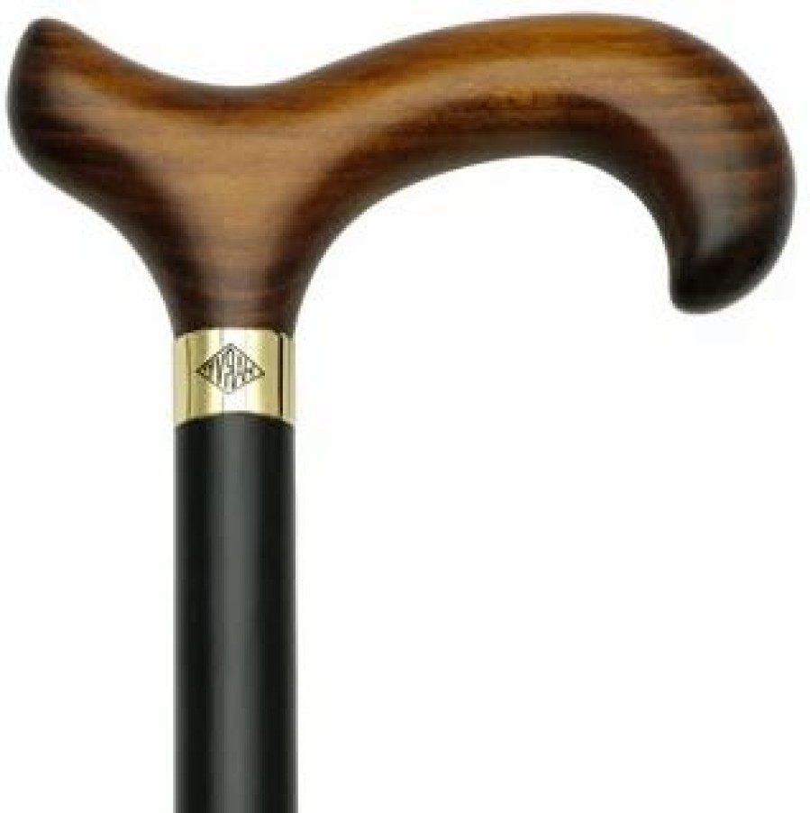 * Harvy Men Cherry Derby Cane Black Shaft, Cherry Handle -Affordable Gift For Your Loved One! Item #Dhar-58880 Walking Canes