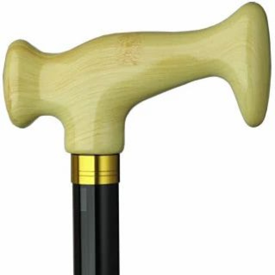 * Harvy Adjustable J-Line Black Aluminum Cane, Ivory Handle -Affordable Gift For Your Loved One! Item #Dhar-52070 Walking Canes