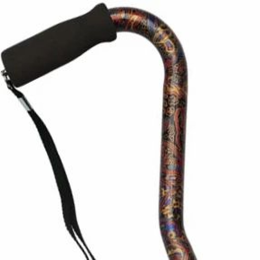 * Harvy Adjustable Center Balance Grip Cane Paisley Aluminum -Affordable Gift For Your Loved One! Item #Dhar-52133 Walking Canes