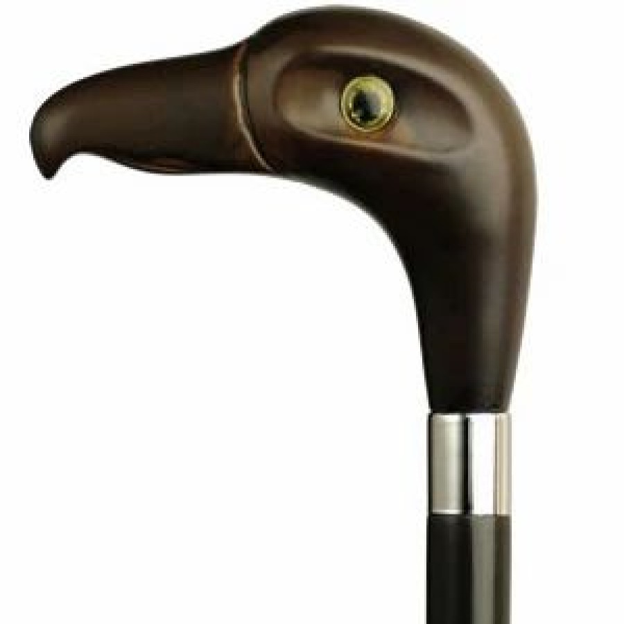 * Harvy Eagle Head Glass Eye Cane Black Shaft Brown Handle -Affordable Gift For Your Loved One! Item #Dhar-13040 Walking Canes