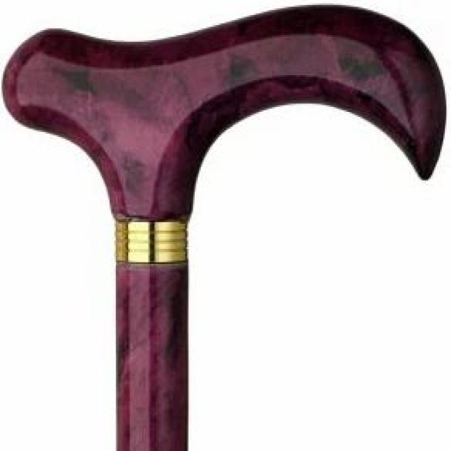 * Harvy Ladies Derby Cane Lilac Maple Shaft, Print Handle -Affordable Gift For Your Loved One! Item #Dhar-16940 Walking Canes