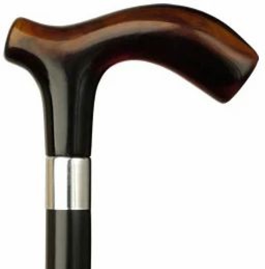 * Harvy Men Extra Thick Cane Black Maple Shaft Shell Handle -Affordable Gift For Your Loved One! Item #Dhar-12029 Walking Canes