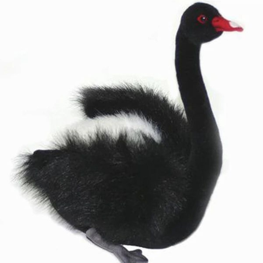 * Black Swan Toy Reproduction By Hansa, 11" Long -Affordable Gift For Your Little One! Item #Dhan-4086 Hansa Animals