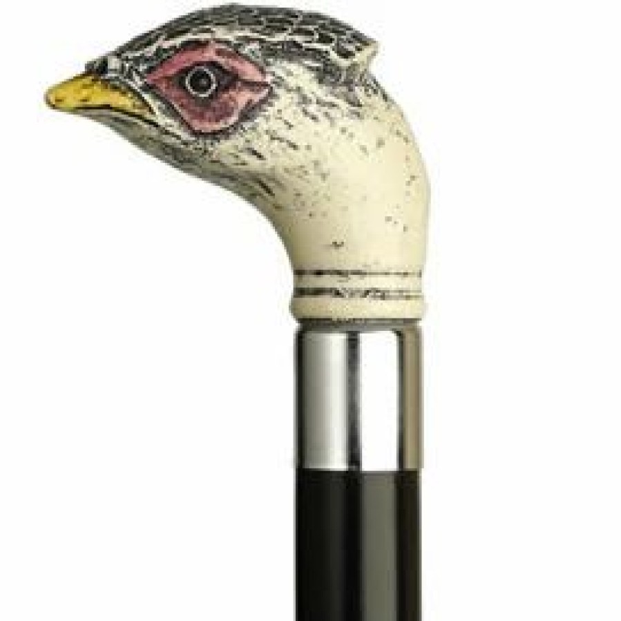 * Harvy Uni Pheasant Head Cane Black Shaft -Affordable Gift For Your Loved One! Item #Dhar-10848 Walking Canes