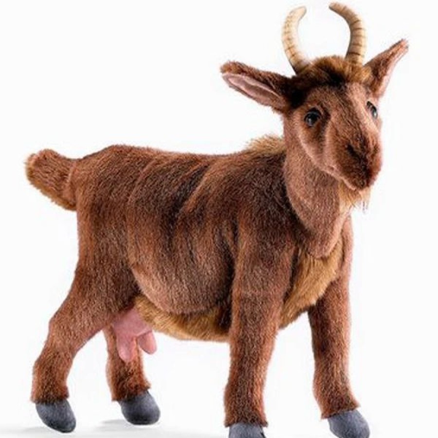 * Brown Goat Toy Reproduction By Hansa, 13" Long -Affordable Gift For Your Little One! Item #Dhan-4148 Hansa Animals