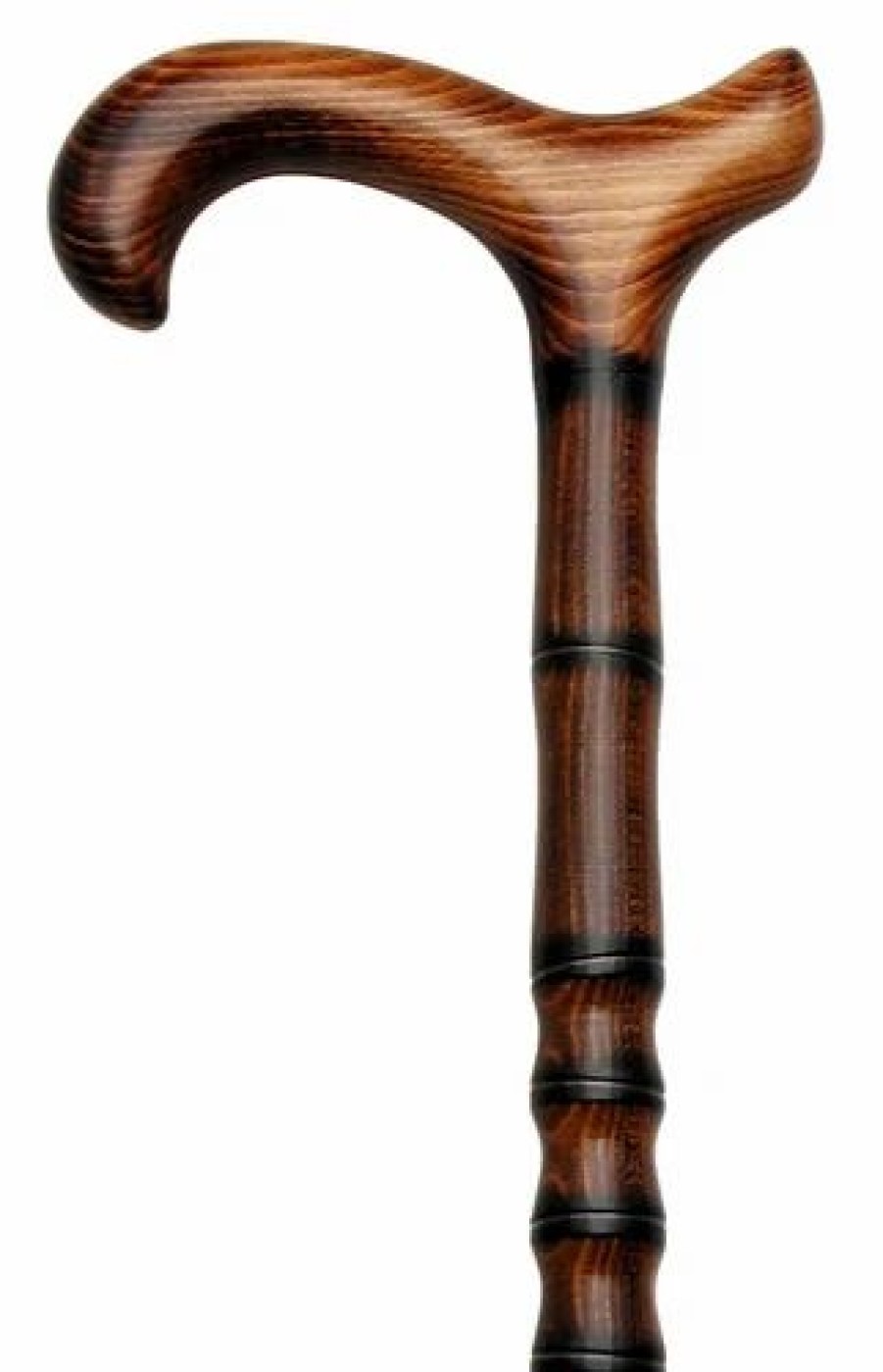 * Harvy Uni Derby Cane Carved & Scorched Bamboo Steps Jambis -Affordable Gift For Your Loved One! Item #Dhar-20750 Walking Canes