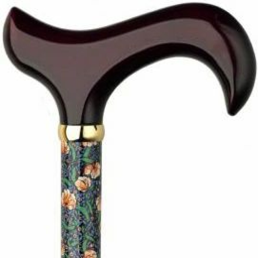 * Harvy Uni Hardwood Derby Cane Midnight Mums Maple -Affordable Gift For Your Loved One! Item #Dhar-16800 Walking Canes