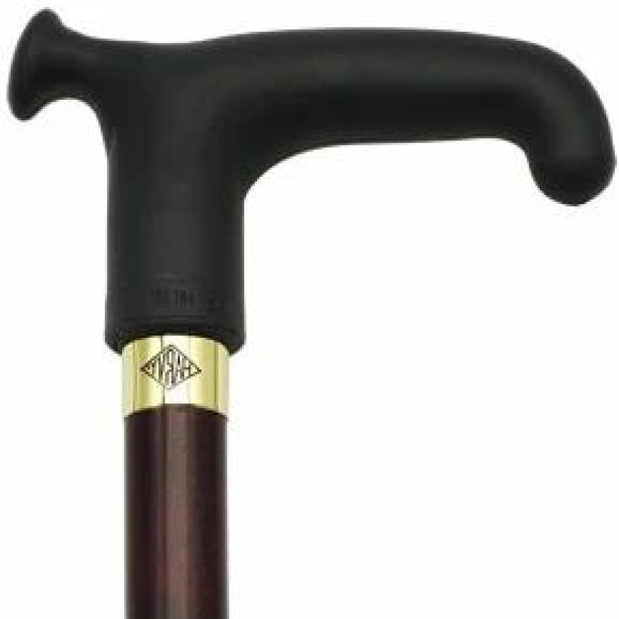 * Harvy Uni Easy Grip Cane Burgundy Maple, Black Handle -Affordable Gift For Your Loved One! Item #Dhar-07886 Walking Canes