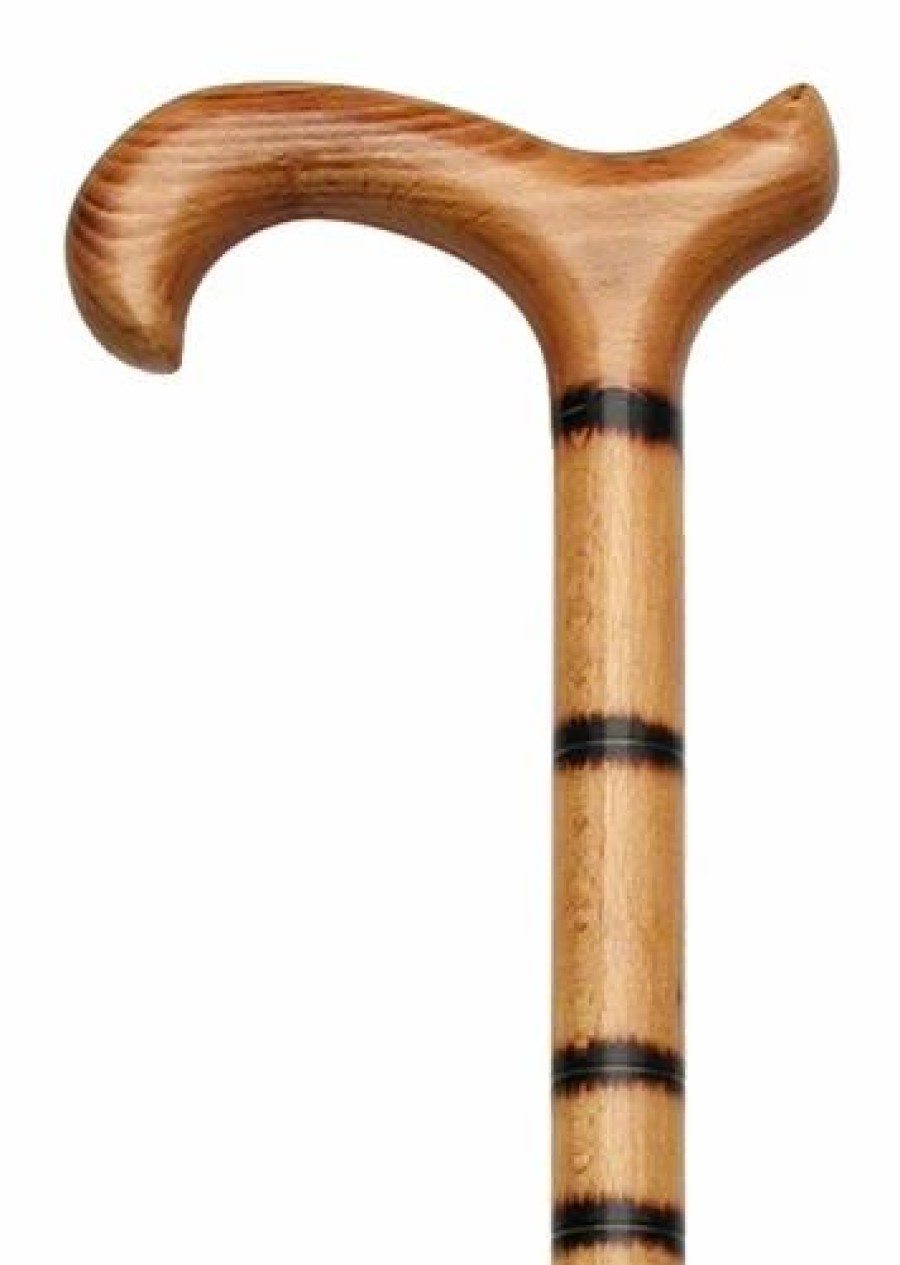 * Harvy Men Derby Cane Scorched Jambis Step Beechwood -Affordable Gift For Your Loved One! Item #Dhar-07625 Walking Canes