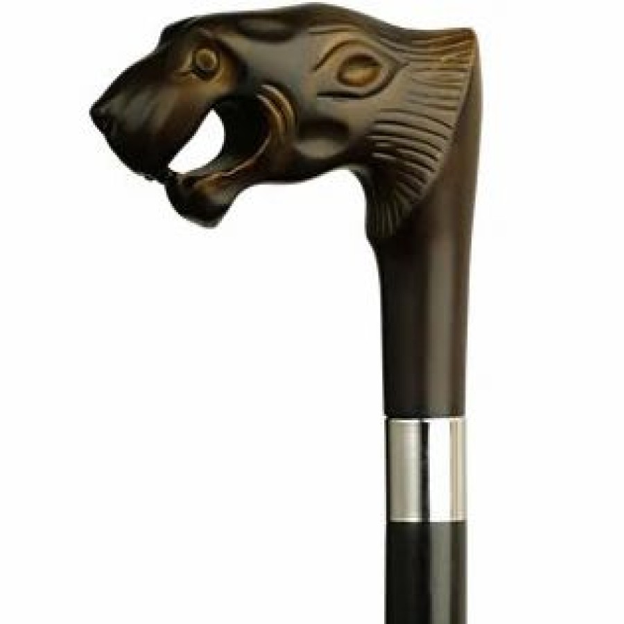 * Harvy Lion'S Roar Glass Eye Cane Black With Brown Handle -Affordable Gift For Your Loved One! Item #Dhar-15160 Walking Canes