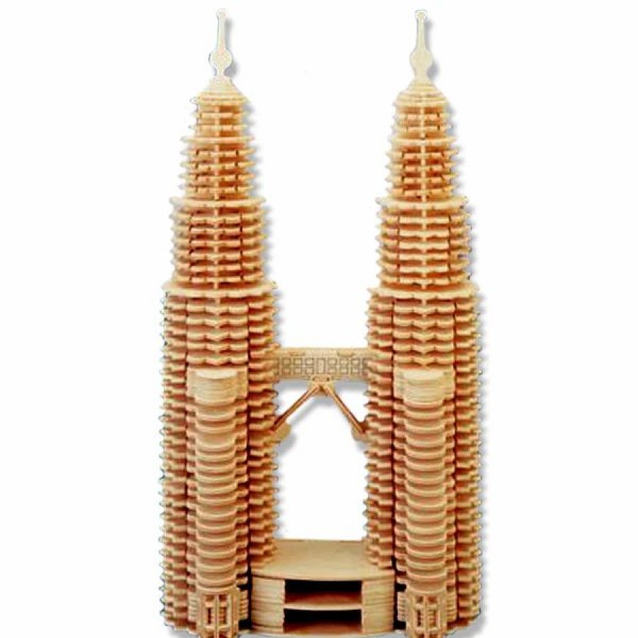 * All4Lessshop 3-D Wooden Puzzle Twin Towers -Affordable Gift For Your Little One! Item #Dchi-Wpz-P102 3-D Wooden Puzzles