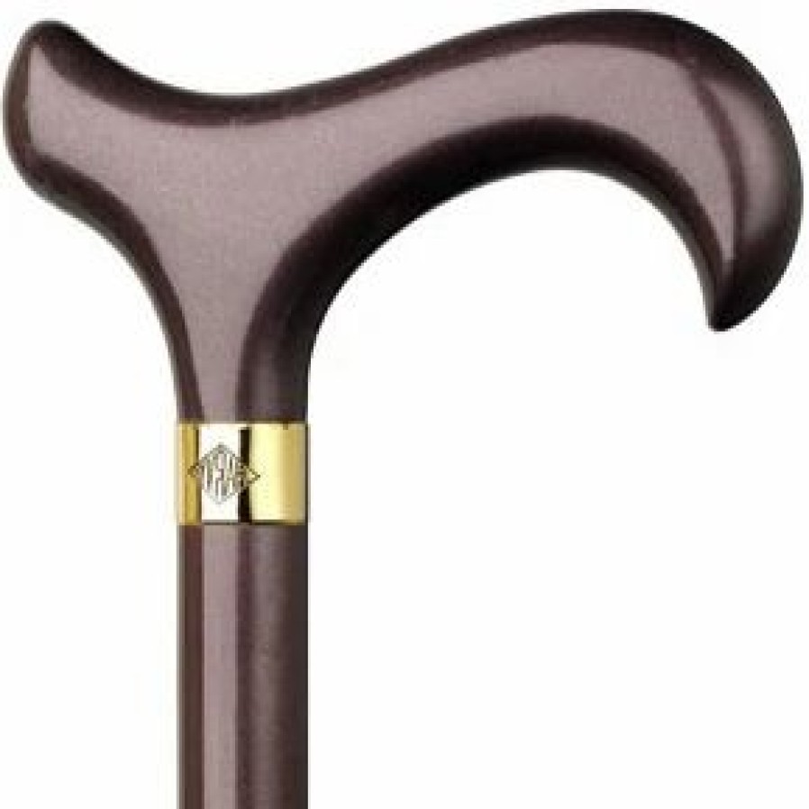 * Harvy Ladies Derby Cane High Gloss Metallic Aubergine -Affordable Gift For Your Loved One! Item #Dhar-07812 Walking Canes