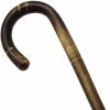 * Harvy Men Crook Cane Stepped/Scorched Polished Chestnut -Affordable Gift For Your Loved One! Item #Dhar-45009 Walking Canes