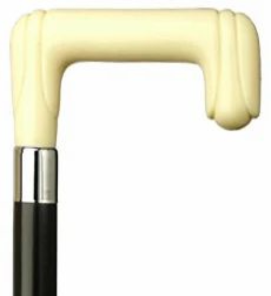 * Harvy Black Carved Square Cane Maple Shaft Ivory Handle -Affordable Gift For Your Loved One! Item #Dhar-12098 Walking Canes