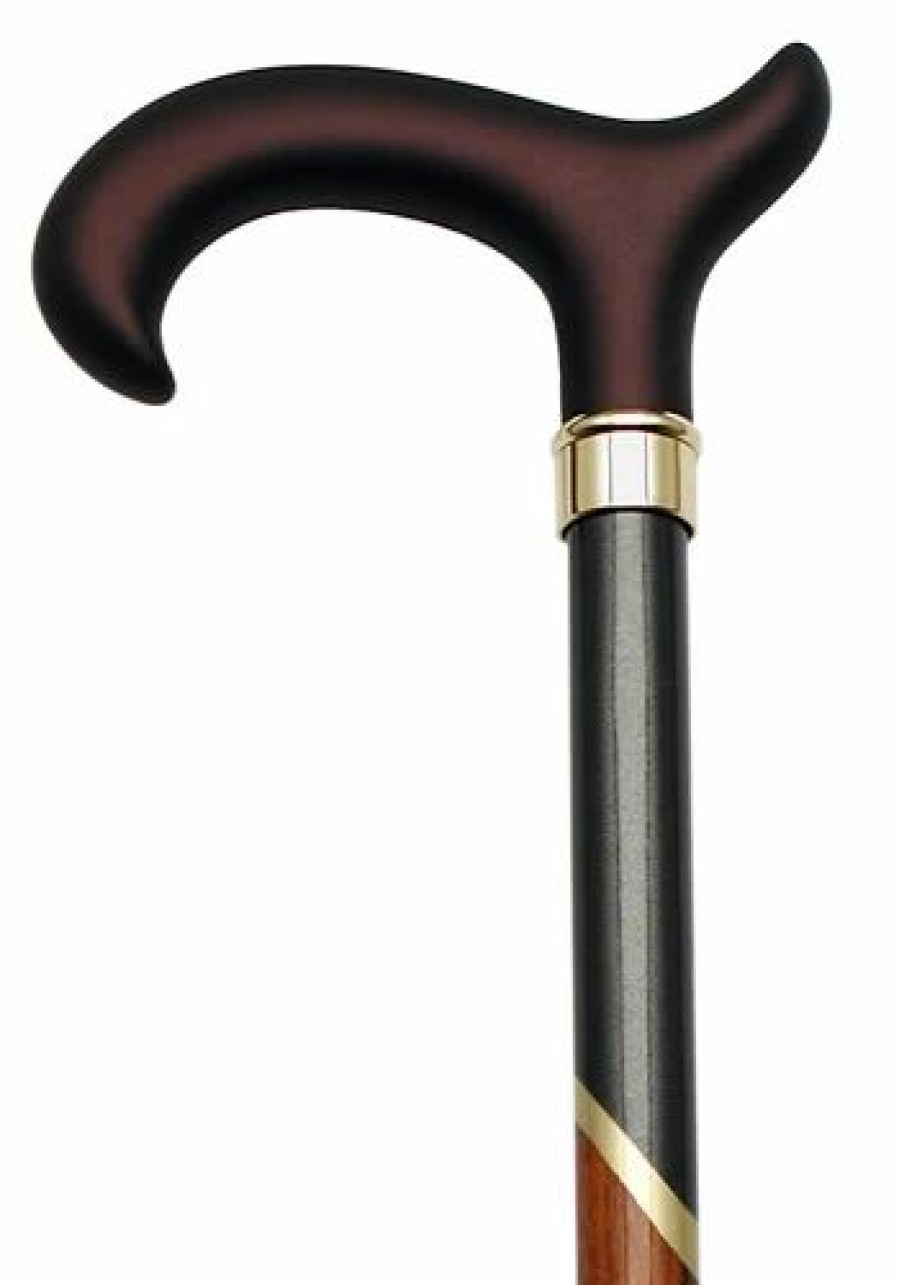 * Harvy Soft Touch Cane Cherry Metallic Gold Brown Handle -Affordable Gift For Your Loved One! Item #Dhar-07860 Walking Canes