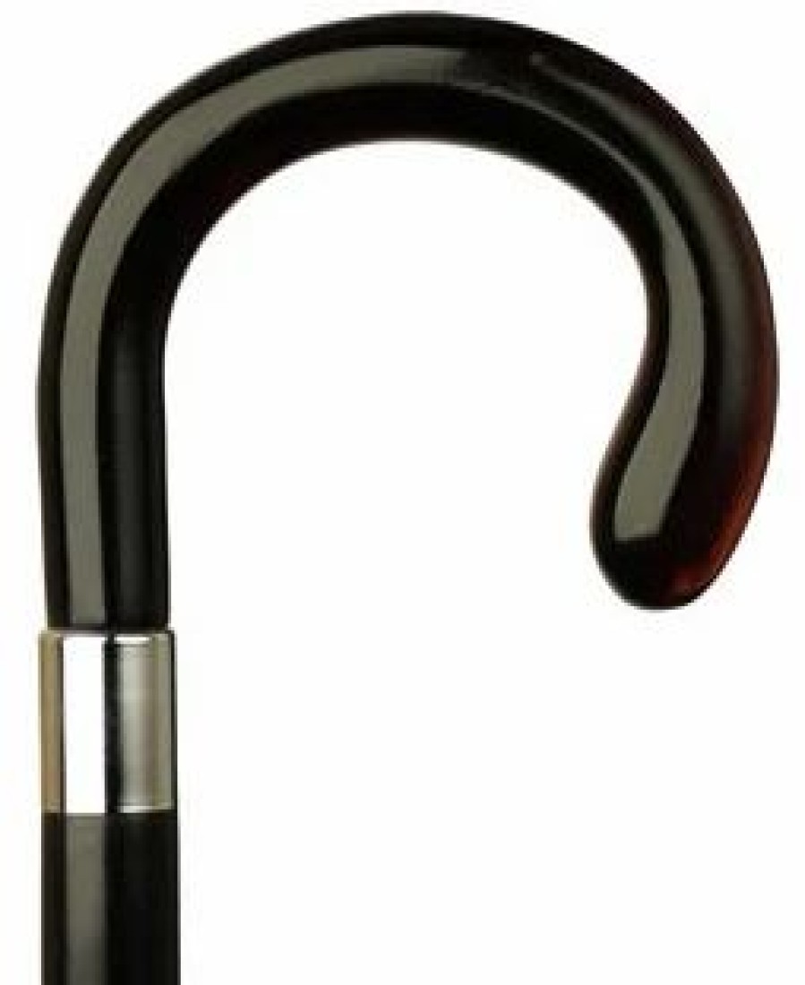 * Harvy Ladies Bulb Nose Crook Black Maple Cane, Shell Handle -Affordable Gift For Your Loved One! Item #Dhar-13119 Walking Canes