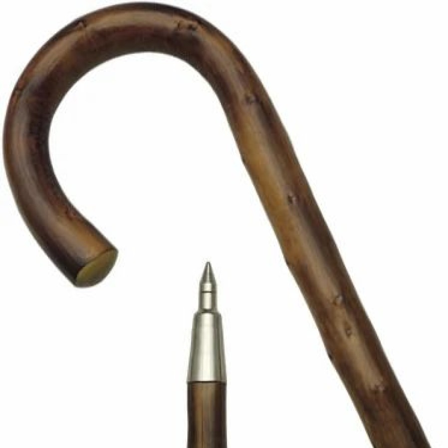 * Harvy Men Crook Cane Scorched Congo Chestnut -Affordable Gift For Your Loved One! Item #Dhar-90100 Walking Canes