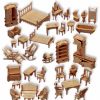 * All4Lessshop 3-D Wooden Puzzle Large Set Of Dollhouse Furniture -Affordable Gift For Your Little One! Item #Dchi-Wpz-P077 3-D Wooden Puzzles