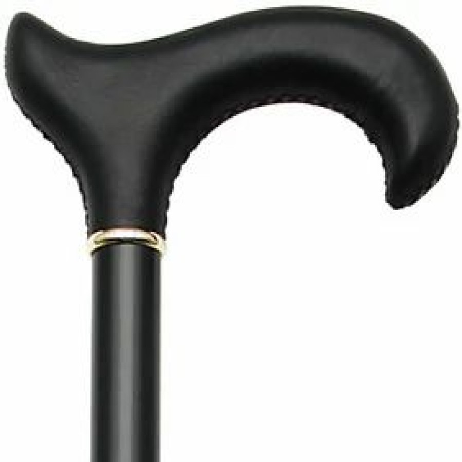 * Harvy Uni Genuine Leather Covered Derby Cane Black -Affordable Gift For Your Loved One! Item #Dhar-07667 Walking Canes