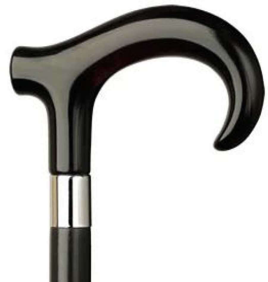 * Harvy Men Derby Hook Cane Black Maple Shaft, Shell Handle -Affordable Gift For Your Loved One! Item #Dhar-12019 Walking Canes