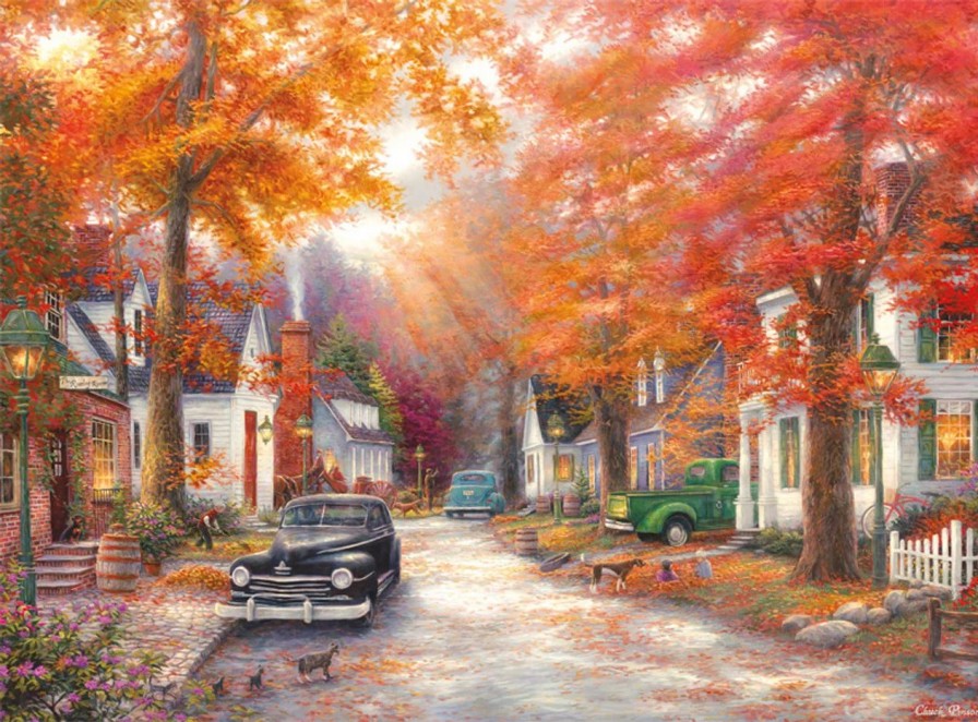 * Buffalo Games Chuck Pinson A Moment On Memory Lane 1000 Piece Jigsaw Puzzle Fall Puzzles