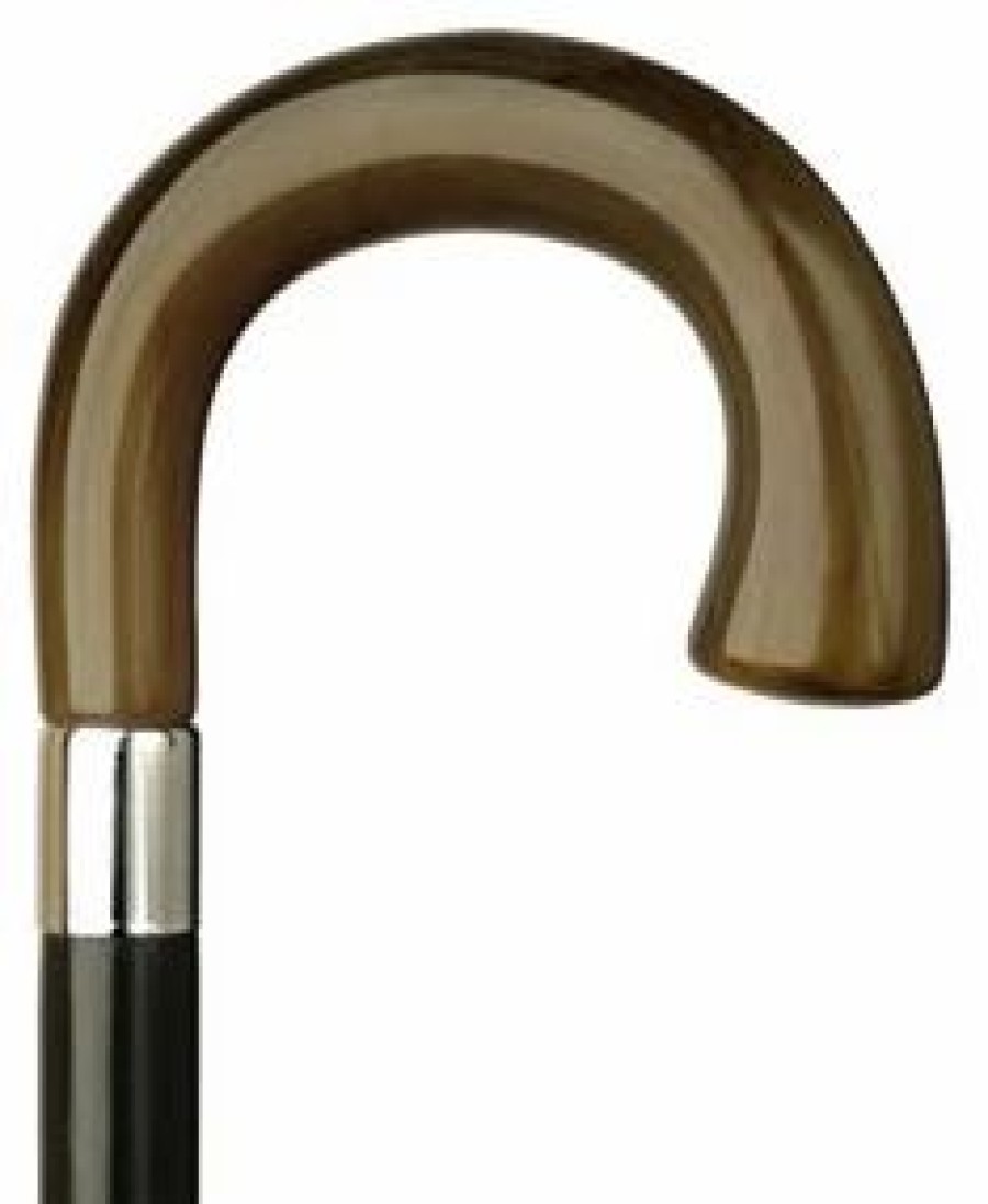 * Harvy Men Square Nose Cane Black Maple With Horn Handle -Affordable Gift For Your Loved One! Item #Dhar-12101 Walking Canes