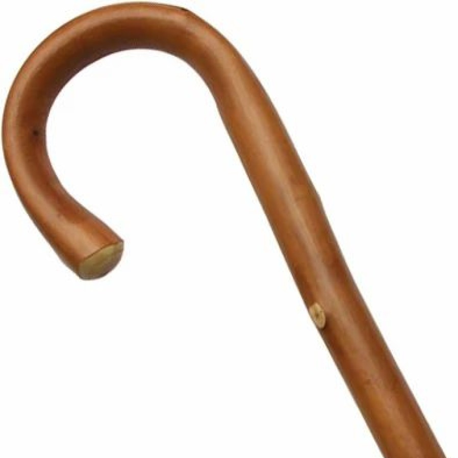 * Harvy Men Round Nose Crook Cane Scorched Chestnut Shaft -Affordable Gift For Your Loved One! Item #Dhar-46005 Walking Canes