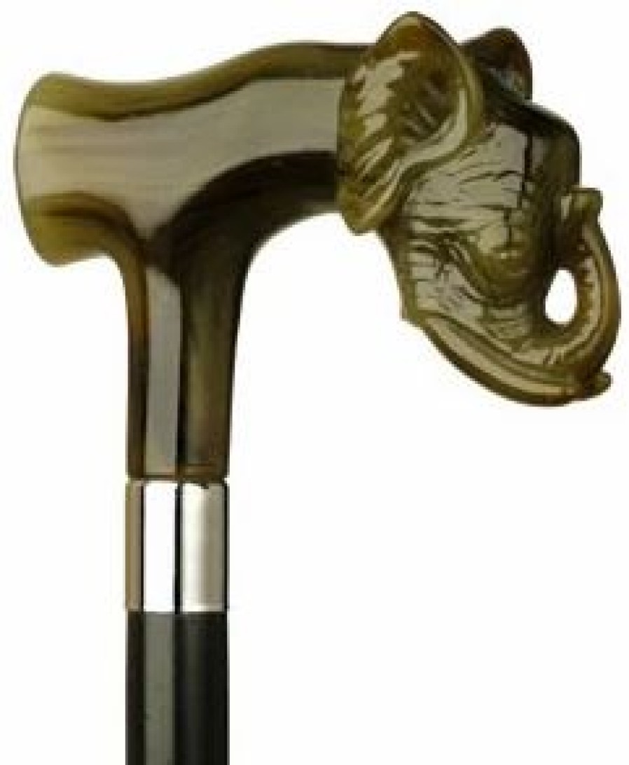 * Harvy Elephant Head Derby Black Maple Cane -Affordable Gift For Your Loved One! Item #Dhar-14031 Walking Canes