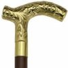 * Harvy Ladies Derby Cane Walnut Maple Solid Brass Handle -Affordable Gift For Your Loved One! Item #Dhar-11227 Walking Canes