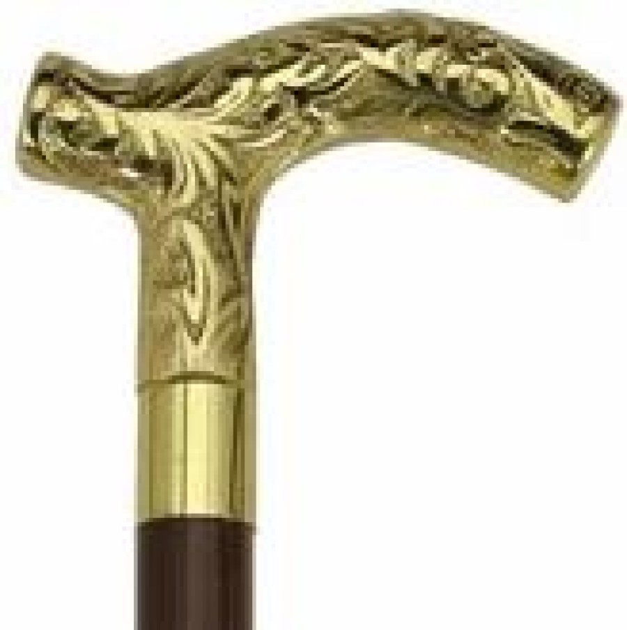 * Harvy Ladies Derby Cane Walnut Maple Solid Brass Handle -Affordable Gift For Your Loved One! Item #Dhar-11227 Walking Canes