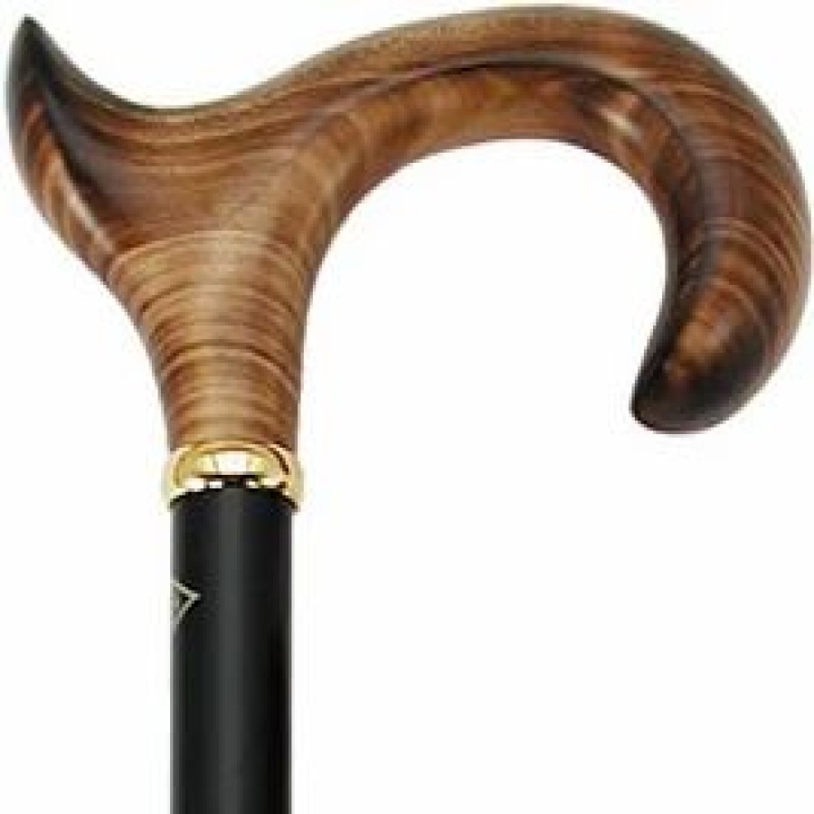 * Harvy Men Anatomical Derby Cane Black Shaft Maple Handle -Affordable Gift For Your Loved One! Item #Dhar-07635 Walking Canes