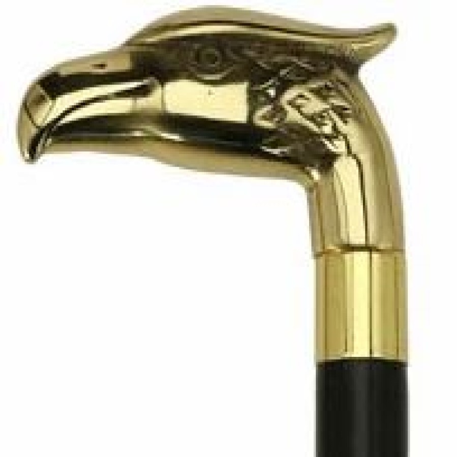 * Harvy Uni Eagle Head Cane Black Maple, Solid Brass Handle -Affordable Gift For Your Loved One! Item #Dhar-11288 Walking Canes