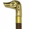 * Harvy Uni Dog Head Cane Walnut Maple, Solid Brass Handle -Affordable Gift For Your Loved One! Item #Dhar-11407 Walking Canes