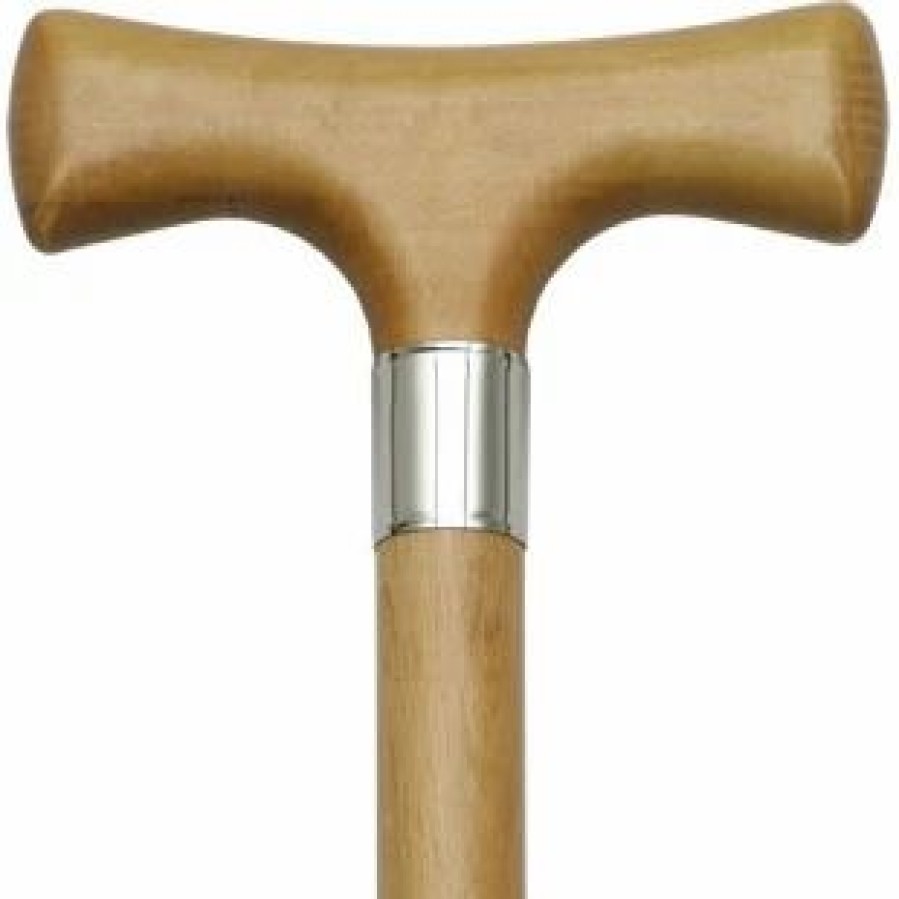 * Harvy Ladies T Cane Scorched Shaft, Scorched Handle -Affordable Gift For Your Loved One! Item #Dhar-16319 Walking Canes