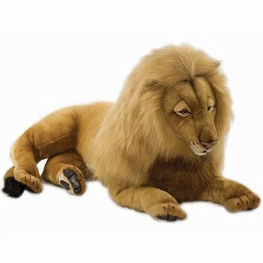 * Laying Lion Toy Reproduction By Hansa, 39" Long -Affordable Gift For Your Little One! Item #Dhan-3568 Hansa Animals