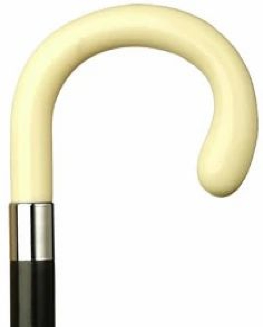 * King Of Canes Ladies Bulb Nose Crook Black Maple Cane, Ivory Handle -Affordable Gift For Your Loved One! Item #Dhar-13118 Walking Canes