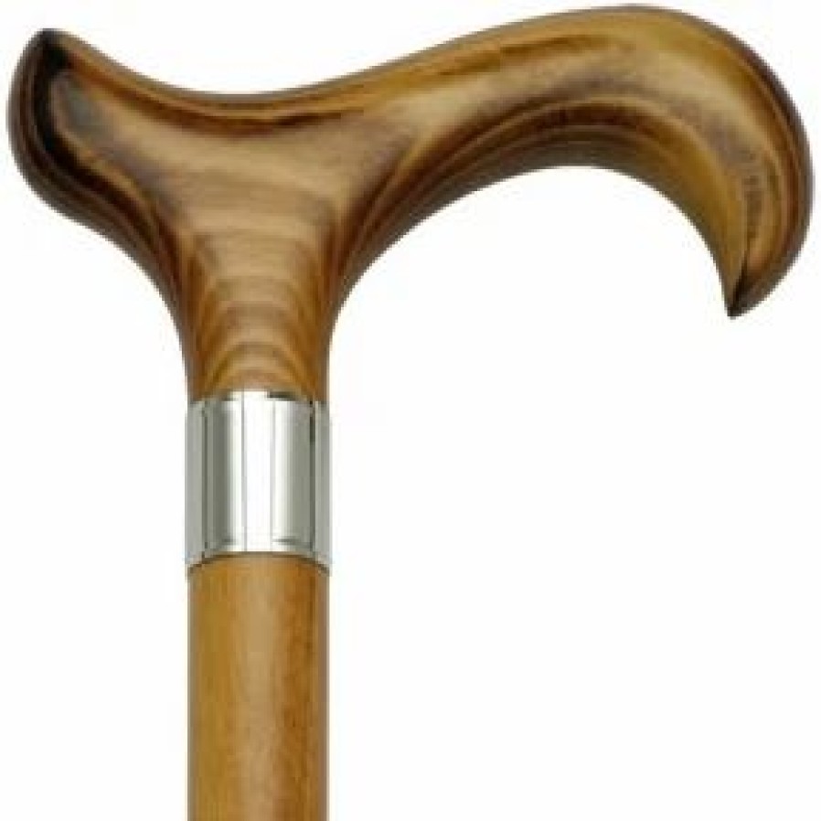 * King Of Canes Men Stylish Derby Cane Scorched Hardwood Shaft -Affordable Gift For Your Loved One! Item #Dhar-47009 Walking Canes