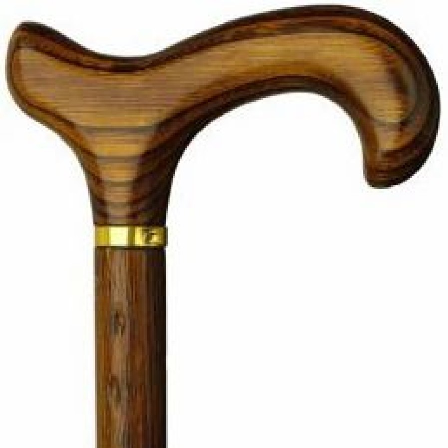 * Harvy Uni Derby Cane Scorched With Scotch Broom Maple -Affordable Gift For Your Loved One! Item #Dhar-78960 Walking Canes