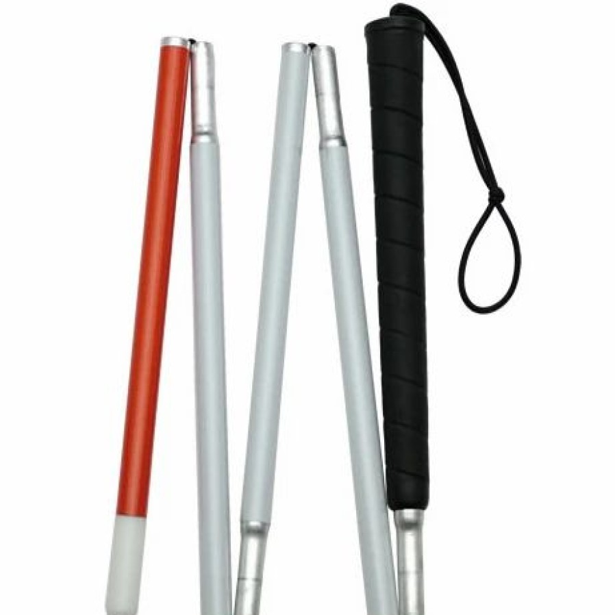 * Harvy Stylish 4-Section Folding Grip White/Black Cane -Affordable Gift For Your Loved One! Item #Dhar-14827 Walking Canes