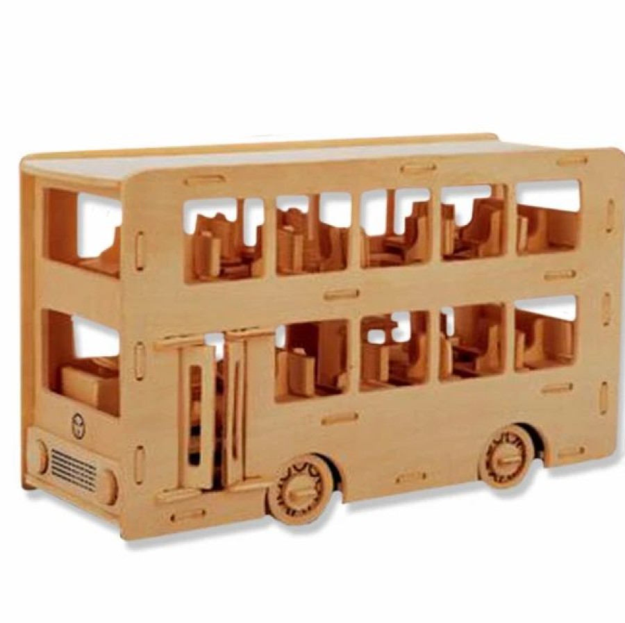 * All4Lessshop 3-D Wooden Puzzle Double-Decker Bus Model -Affordable Gift For Your Little One! Item #Dchi-Wpz-P093 3-D Wooden Puzzles