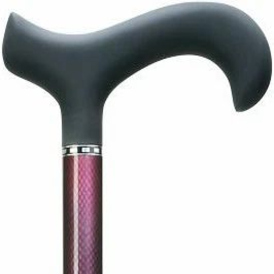 * Harvy Men Soft Touch Derby Cane Red Mesh Carbon Fiber -Affordable Gift For Your Loved One! Item #Dhar-75055 Walking Canes