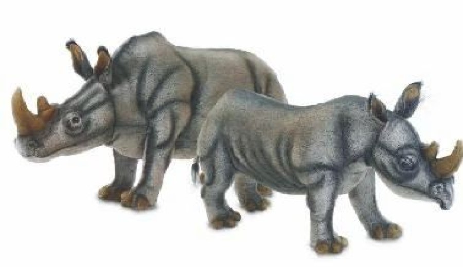 * Black Rhino Toy Reproduction By Hansa, 17" Long -Affordable Gift For Your Little One! Item #Dhan-5251 Hansa Animals