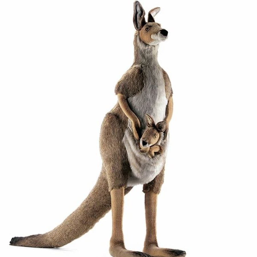 * Kangaroo Mama With Joey By Hansa, 43" Tall -Affordable Gift For Your Little One! Item #Dhan-3235 Hansa Animals