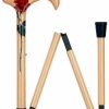 * Harvy Ladies 4-Section Folding Adjustable Derby Cane Golden Carbon Fiber Shaft, Solid Wood Handle -Affordable Gift For Your Loved One! Item #Dhar-75677 Walking Canes