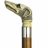 * Harvy Uni Whippet Dog Head Cane Walnut Shaft -Affordable Gift For Your Loved One! Item #Dhar-10857 Walking Canes