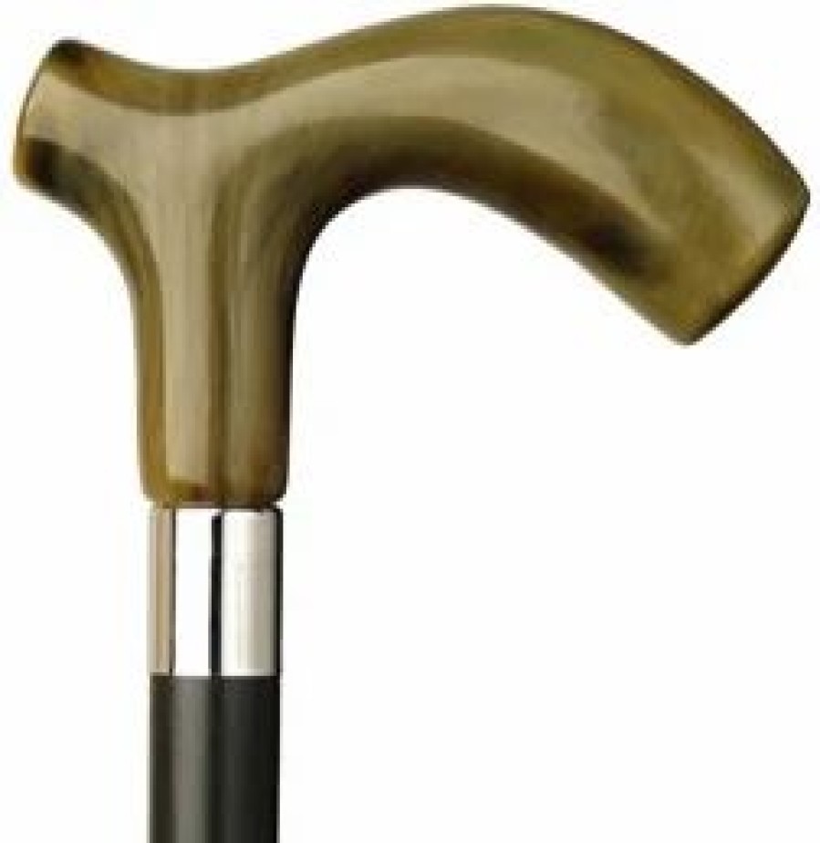 * Harvy Men Thick Derby Cane Black Shaft Horn Handle -Affordable Gift For Your Loved One! Item #Dhar-12021 Walking Canes