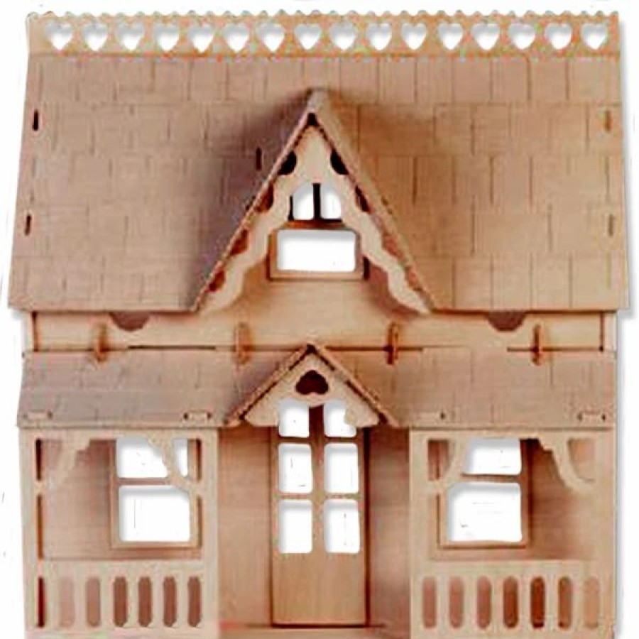 * All4Lessshop 3-D Wooden Puzzle House With Veranda -Affordable Gift For Your Little One! Item #Dchi-Wpz-G-Dh003 3-D Wooden Puzzles