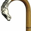 * Harvy Men Horse Head Cane Stepped Manilla Alpacca Handle -Affordable Gift For Your Loved One! Item #Dhar-11300 Walking Canes