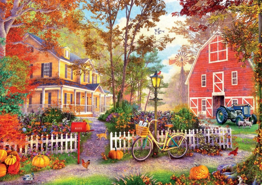 * Buffalo Games Country Life: Autumn Farmhouse 500 Piece Puzzle Fall Puzzles