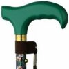 * Harvy Folding Adjustable Derby Cane Vine Aluminum Shaft , Green Solid Wood Handle -Affordable Gift For Your Loved One! Item #Dhar-52743 Walking Canes